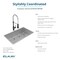 Elkay 18 Gauge SS 31-1/2" x 18-1/2" x 9" Single Bowl Undermount Sink and Faucet Kit with Bottom Grid and Drain ECTRU30179RTFBC - alternate 6